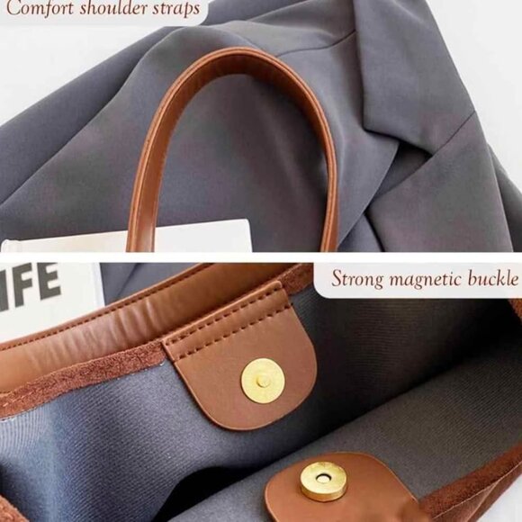 Suede Bag Suede Tote Bags, Suede Purse Tote Bag for Women Work Bags, Suede Slouc - Picture 3 of 7